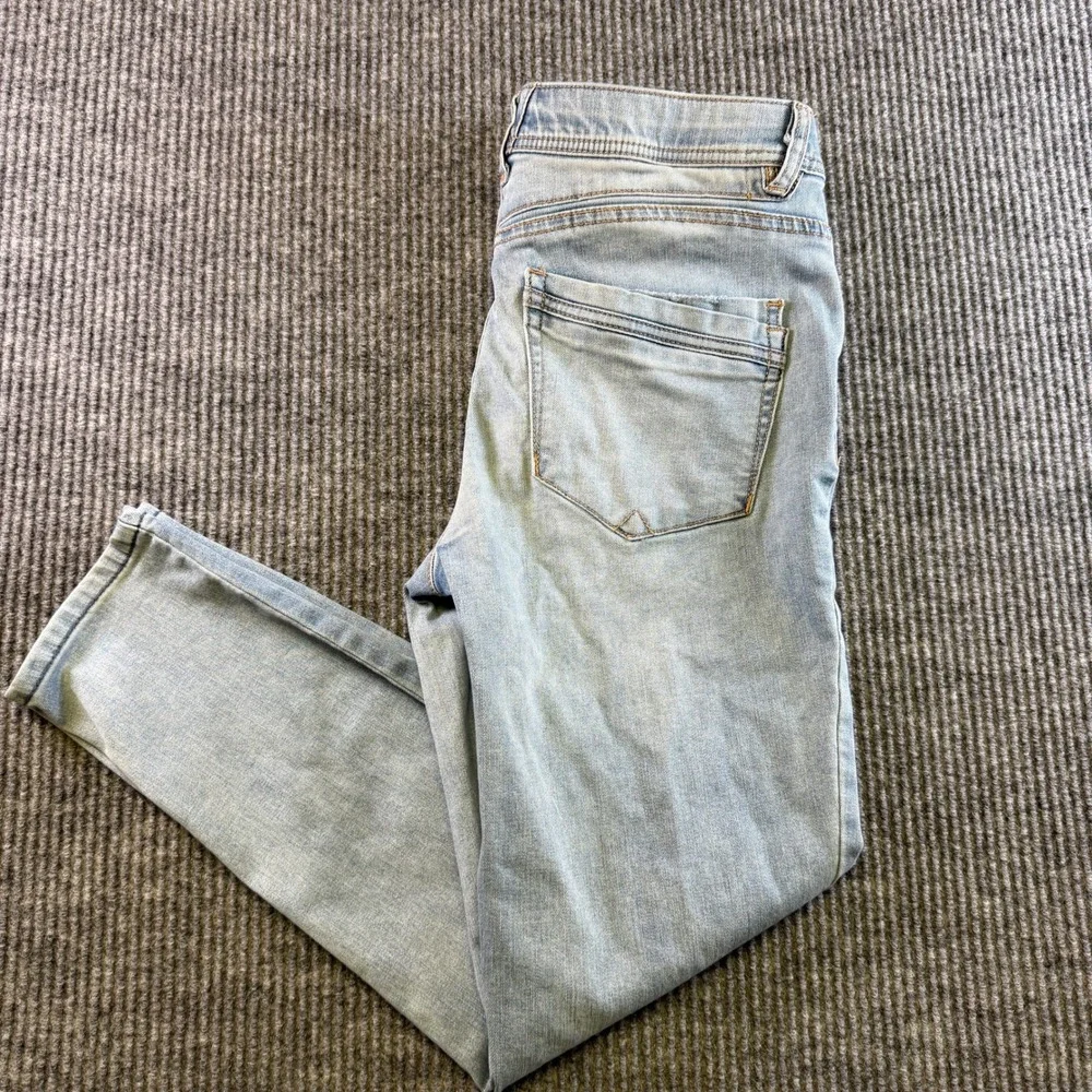 Democracy Ab Solution Light Wash Distressed Skinny Jeans Womens 10 Stretch Denim